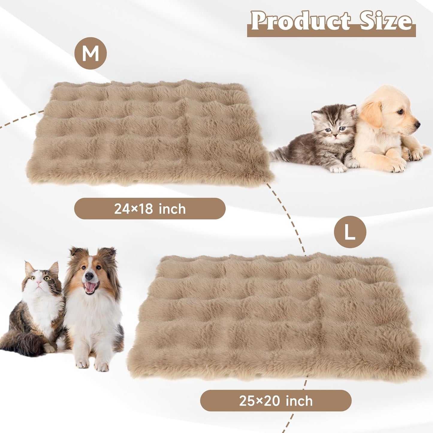 Self Warming Cat Bed, Self Heating Cat Mat & Warming Pad with Plush Fleece 25"X20", Washable Cover, Non-Slip – Indoor Heated Cats Pad for Kittens, Small Dogs & Senior Pets