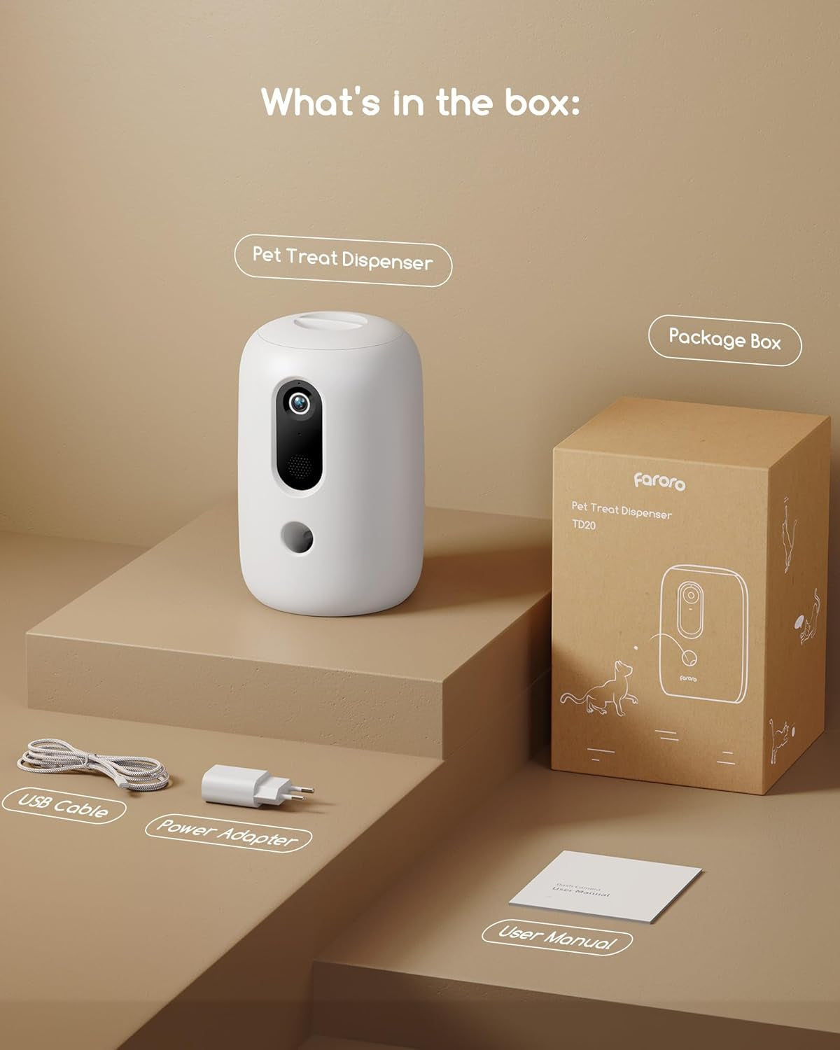 2K Pet Camera with Treat Dispenser, 5G Wifi Dog Camera with Speaker, Phone App, 2-Way Audio, Night Vision, Motion Alerts for Treat Tossing and Monitoring Your Pet Remotely