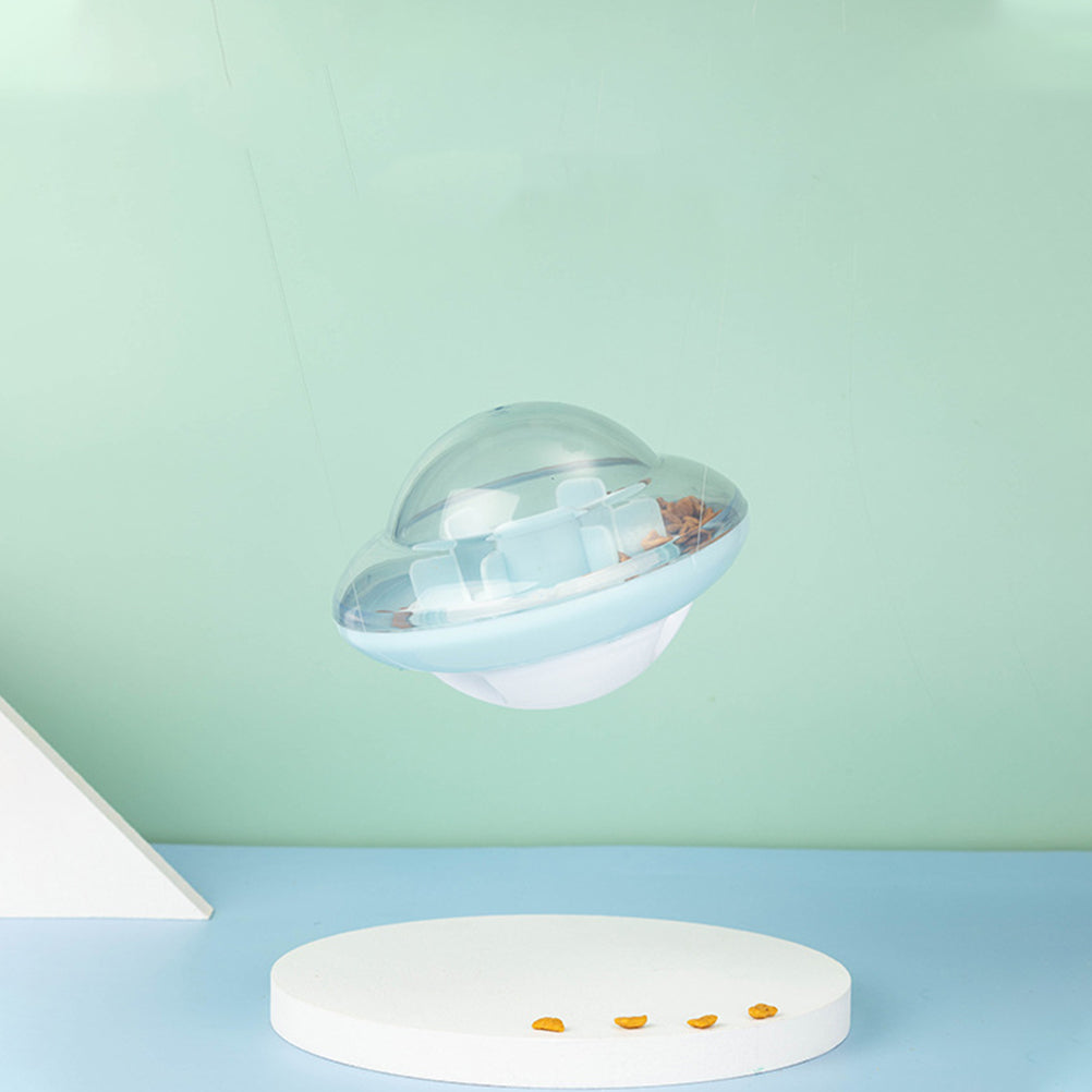 Ufo Shaped Slowing Feeding Ball Pet Supplies Blue for Pet Use