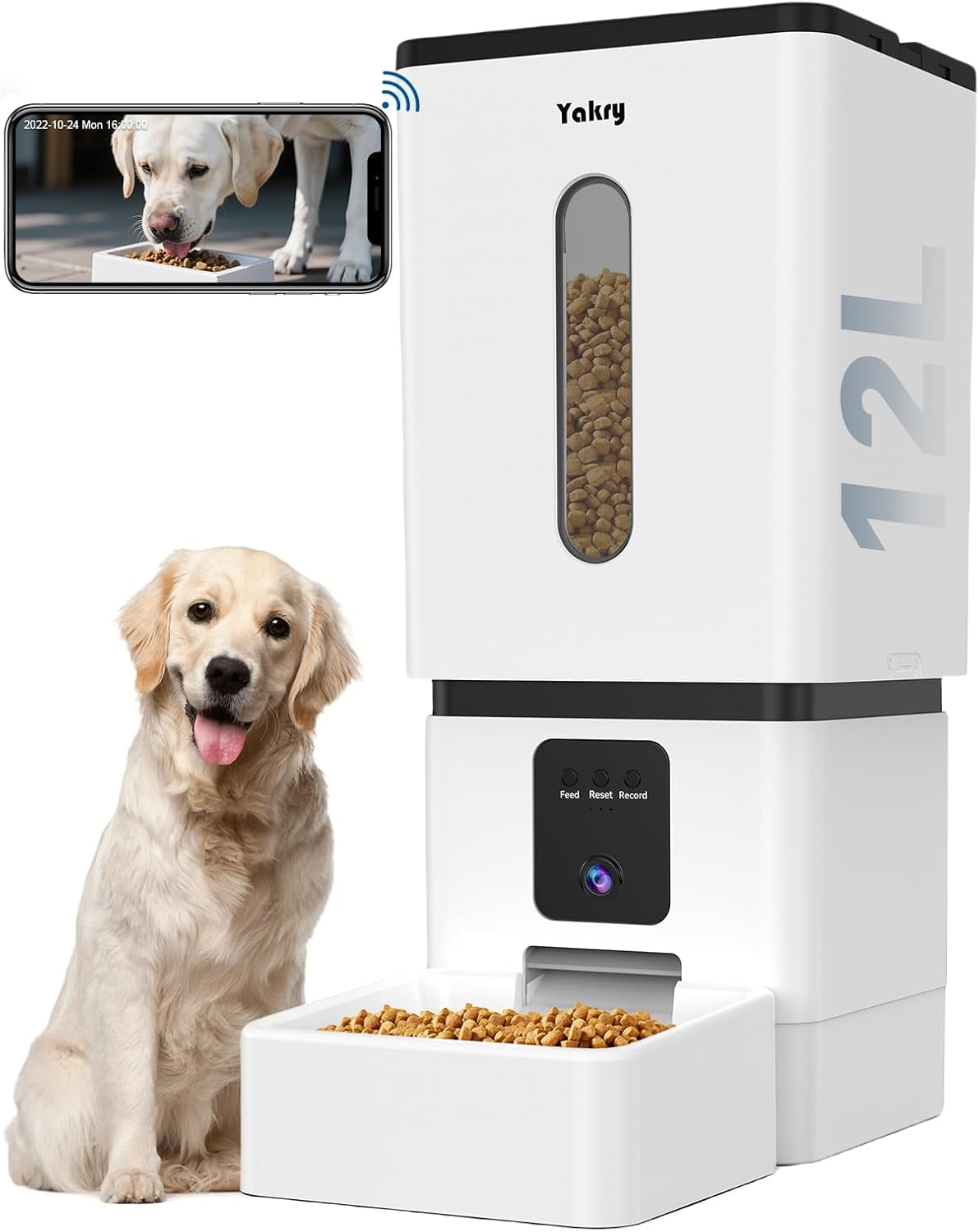 Automatic Dog Feeder with Camera Wifi: 33 Cups 5G App Control Easy Setup Cat Food Dispenser - HD 1080P Video Recording Timed Pet Feeder for Cat Dog Small-Pet