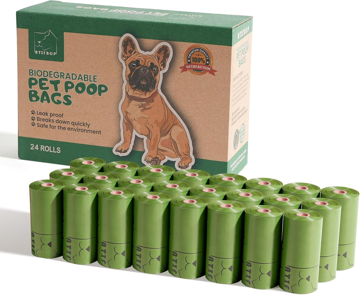 Biodegradable Dog Poop Bags 150 Count 10 Rolls with Dispenser, Thicken and Leak Proof Poop Bag Holders for Leashes(Scented)
