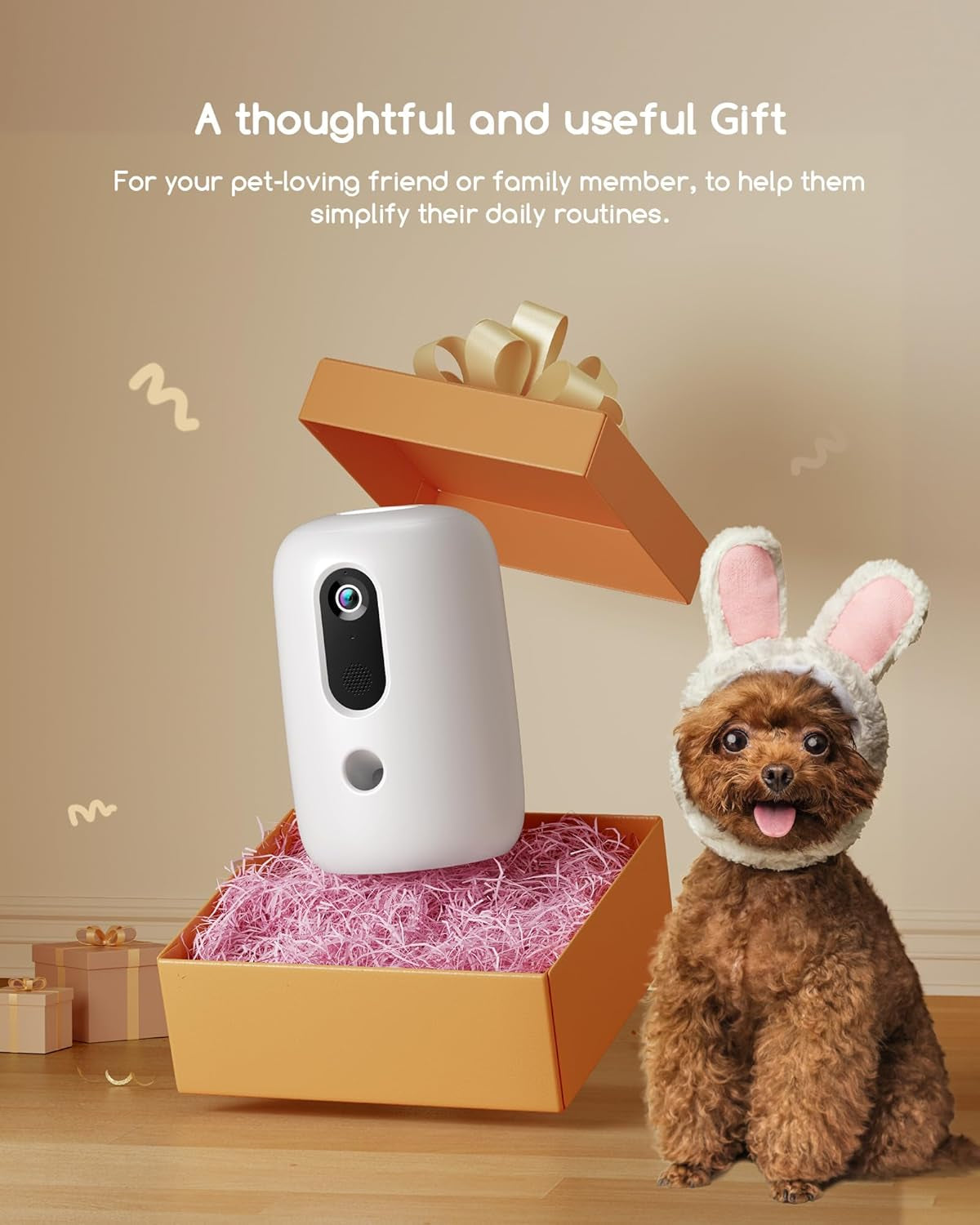 2K Pet Camera with Treat Dispenser, 5G Wifi Dog Camera with Speaker, Phone App, 2-Way Audio, Night Vision, Motion Alerts for Treat Tossing and Monitoring Your Pet Remotely